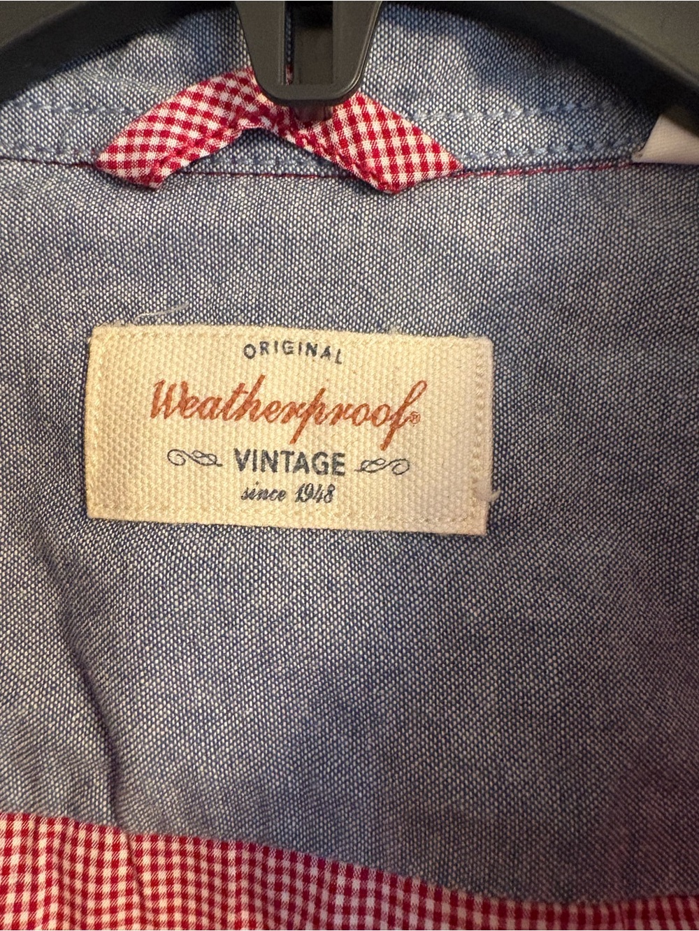 Weatherproof Red Micro-Check Button-Down Shirt - Picture 3 of 5